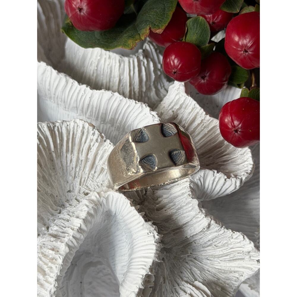 Vintage Mens 925 Sterling Silver Cross Ring Size 11